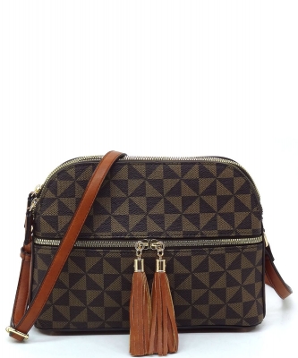 Monogram Multi Compartment Dome Crossbody Bag PM2673 COFFEE